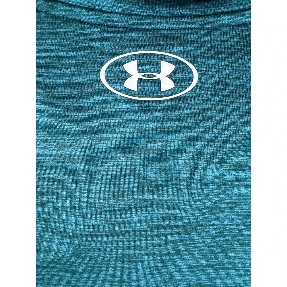 Under Armour HeatGear Tech 1/4 Zip Pullover Polyester Teal Mens M